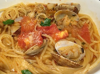 トマトペペロンチーノスープのスパゲッティ
